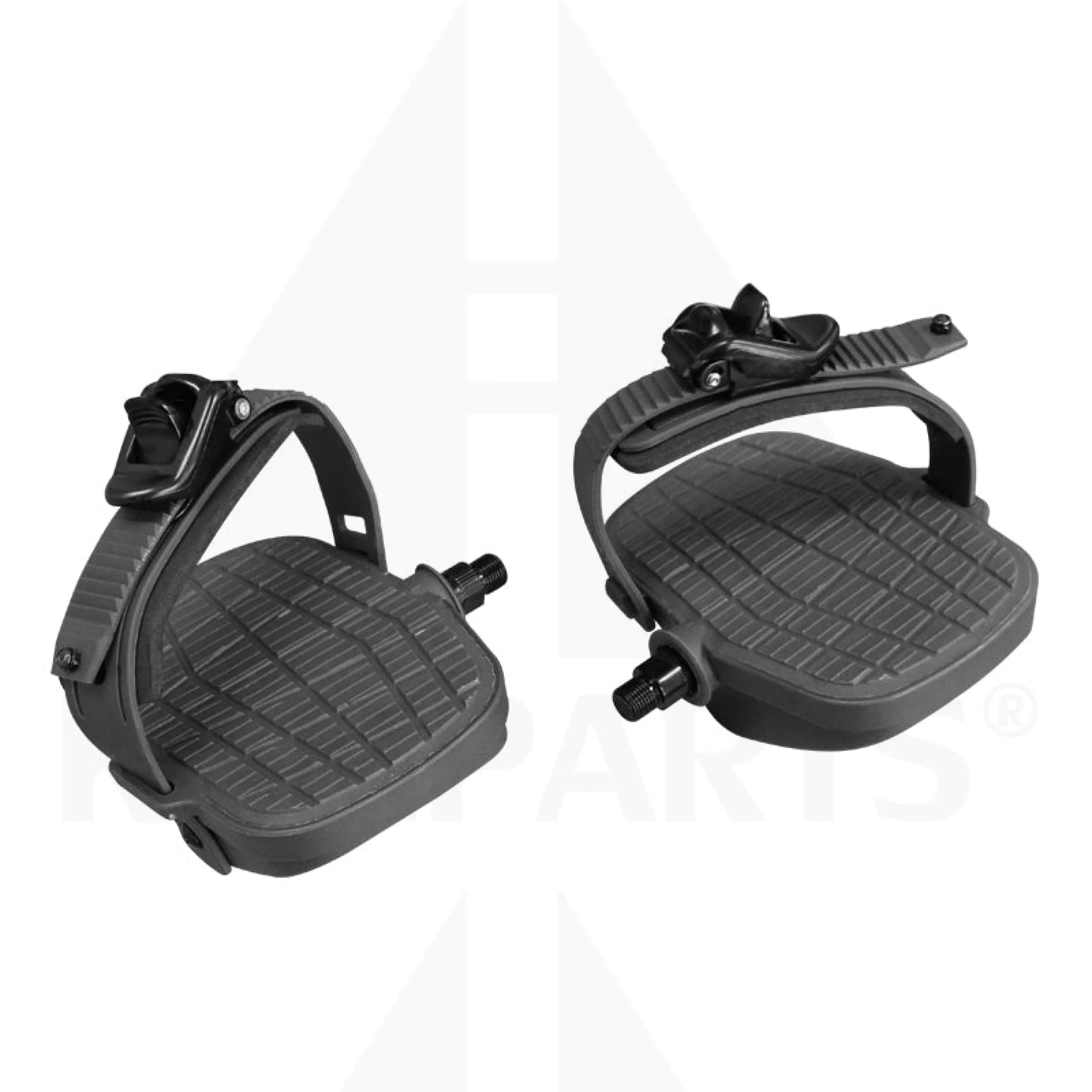 Pedal - 9/16’’ W/Auto Adjustable PU Strap(Grey color) Bike Parts