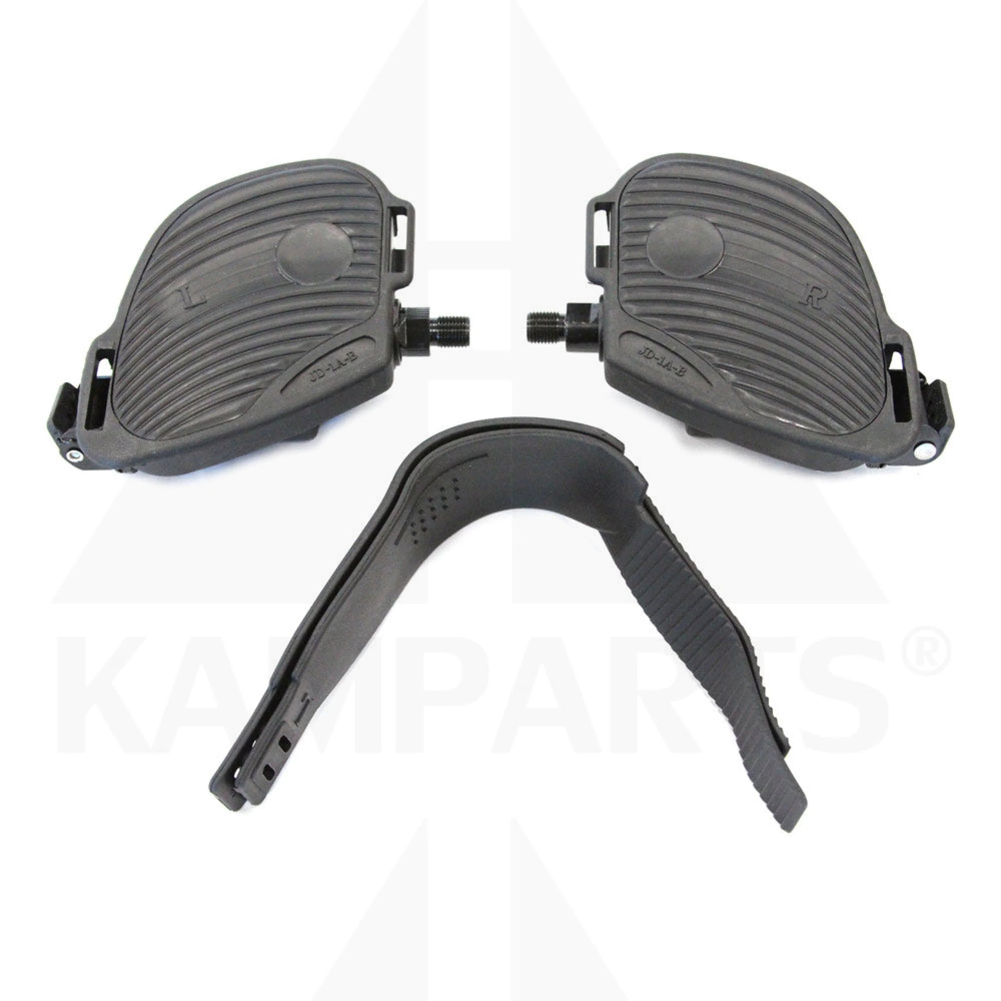 Pedal Set W/Auto Adjustable Strap 9/16’’ Stud - Black Bike Parts