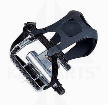 Pedal with Toe Clip and Strap - Fits most Spinners - Clip-On Style. 9/16” Indoor Cycle Parts