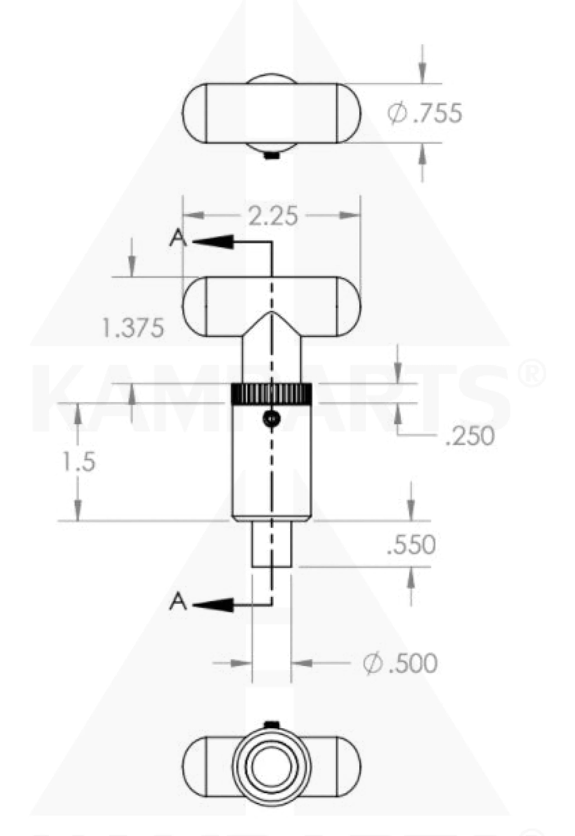 Pop Pin with Plastic T-Knob - 1/2” Parts & Components