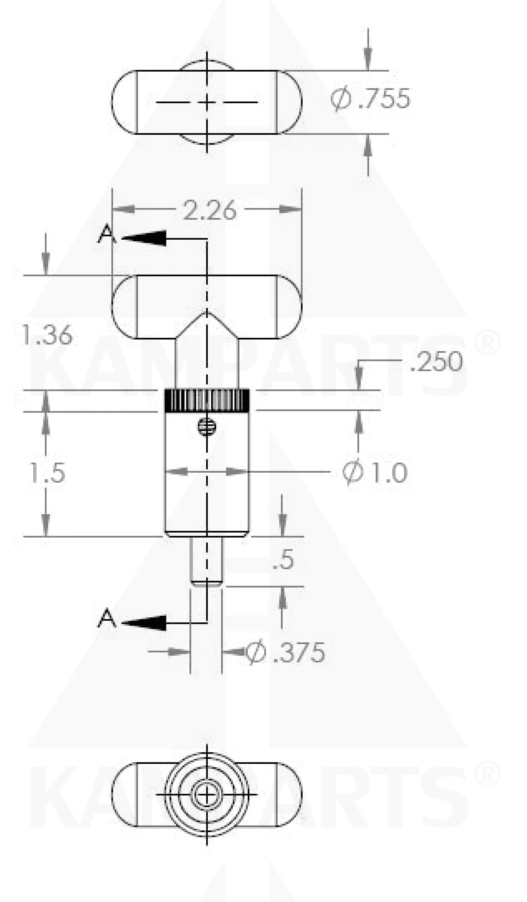 Pop Pin with Plastic T-Knob - 3/8” Parts & Components