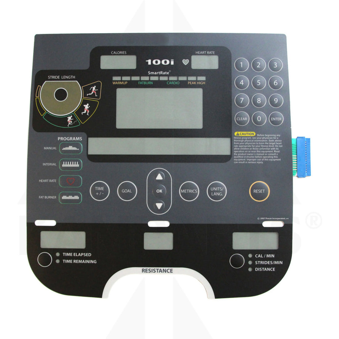 Precor AMT 100i Adaptive Motion Trainer Overlay/Keypad Overlays