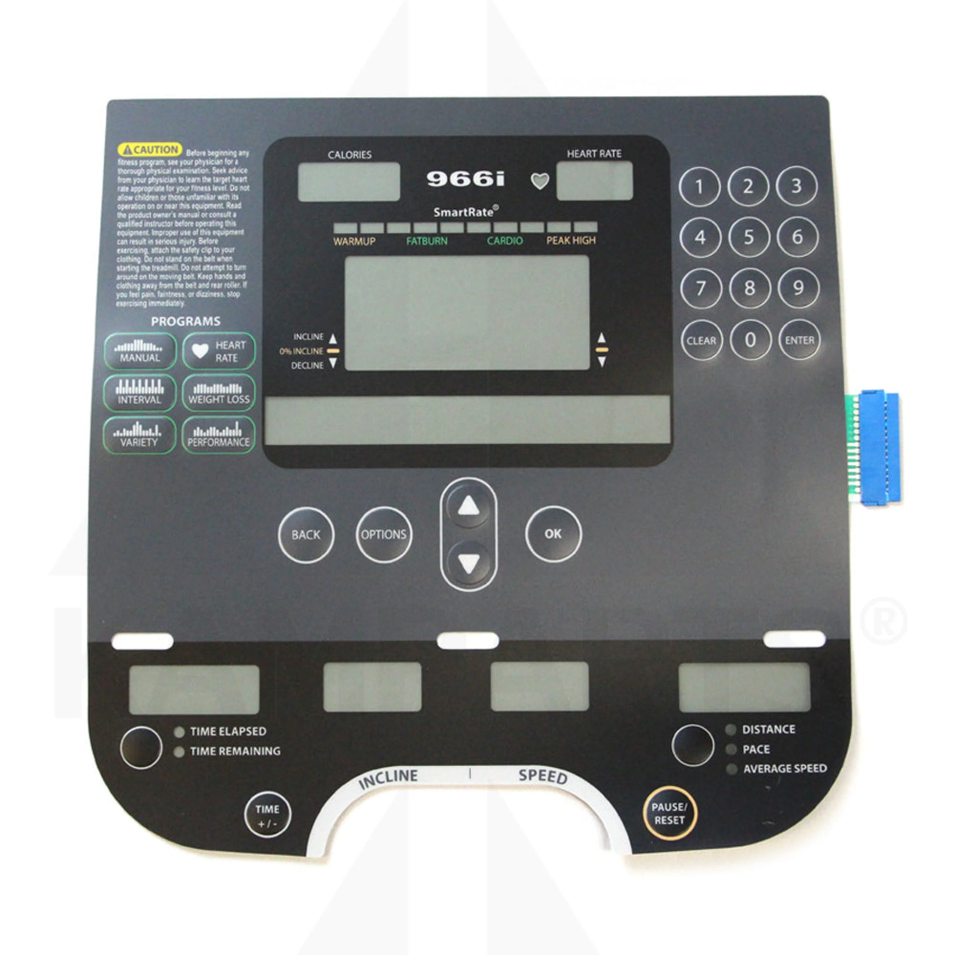 Precor C966i Experience Treadmill Overlay/Keypad Treadmill Parts