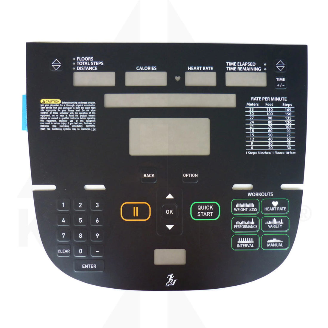 Precor CLM 835 Stepper Overlay/Keypad Overlays