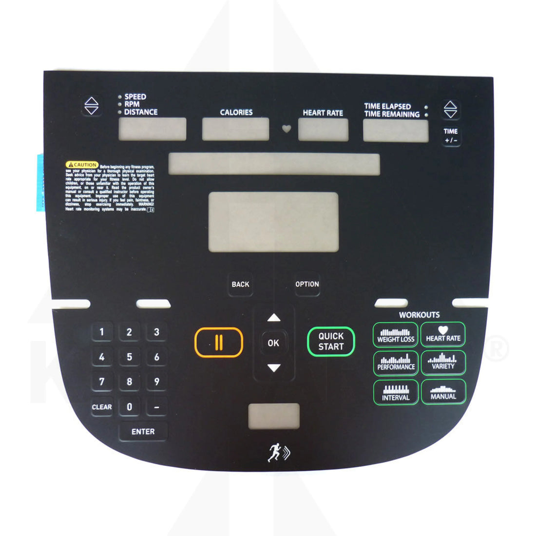 Precor UBK/RBK 635 / 835 Overlay/Keypad Assembly Bike Parts