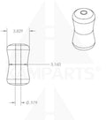 PU Foam Pad - Concave. 7-1/4”L. x 3-7/8” O.D. x 24mm I.D. Fits 1” Parts & Components