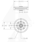 Pulley - 3-1/2” x 1” x 3/8” Steel Bore Parts & Components