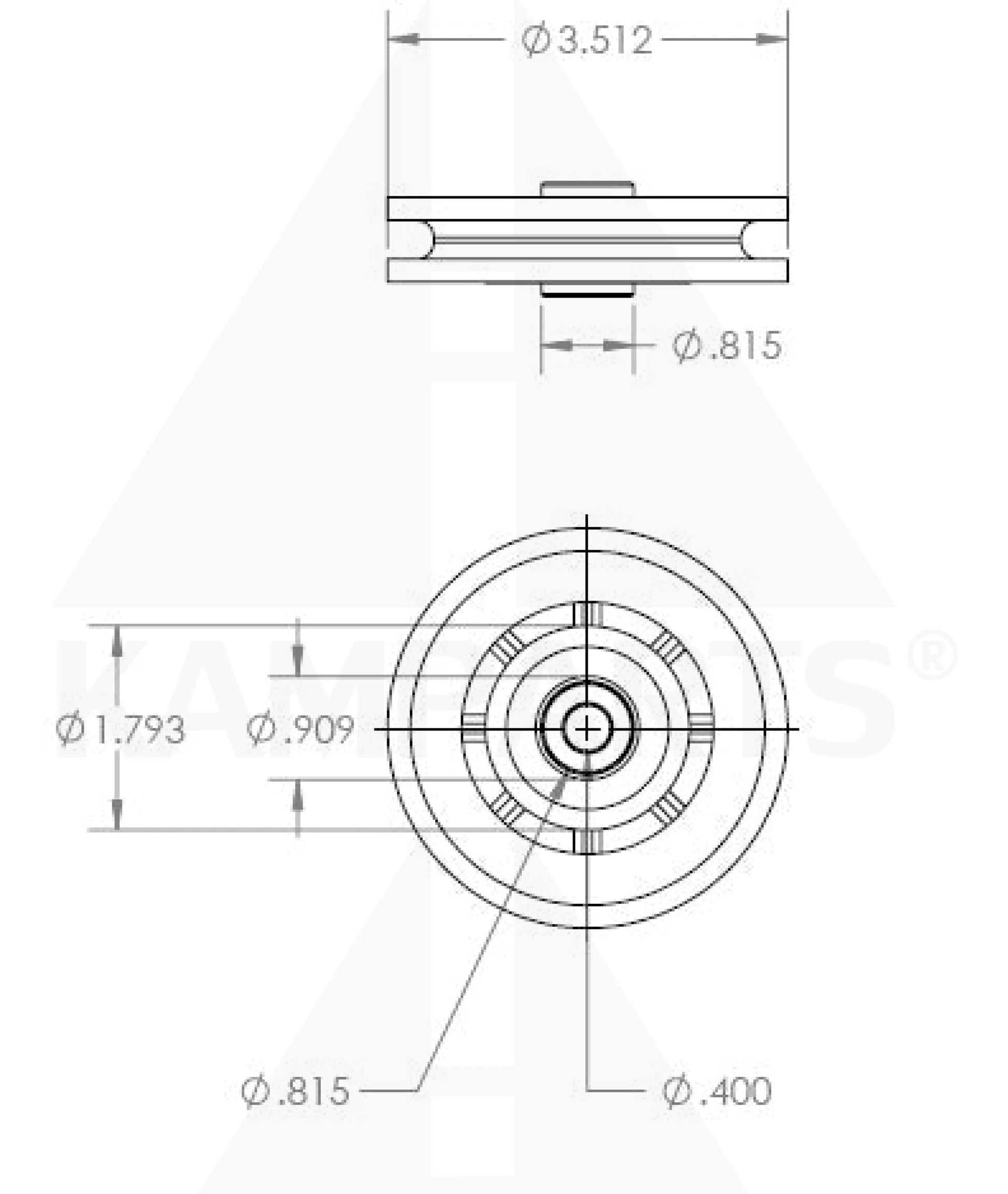 Pulley - 3-1/2” x 1” x 3/8” Steel Bore Parts & Components