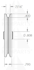 Pulley 4-5/8’’ – 3/8” Steel Bore 1” Hub Parts & Components