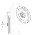 Pulley - 5” x 1” Hub x 3/8” Steel Bore Parts & Components