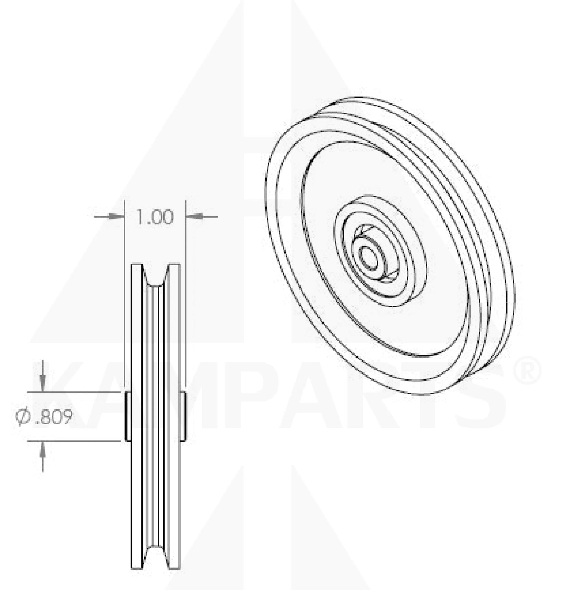 Pulley - 5” x 1” Hub x 3/8” Steel Bore Parts & Components