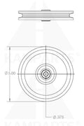 Pulley - 5” x 1” Hub x 3/8” Steel Bore Parts & Components