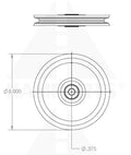 Pulley - 5” x 3/4” x 3/8” Bore Parts & Components