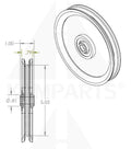 Pulley - 6” x 1” Hub x 3/8” Steel Bore. Parts & Components