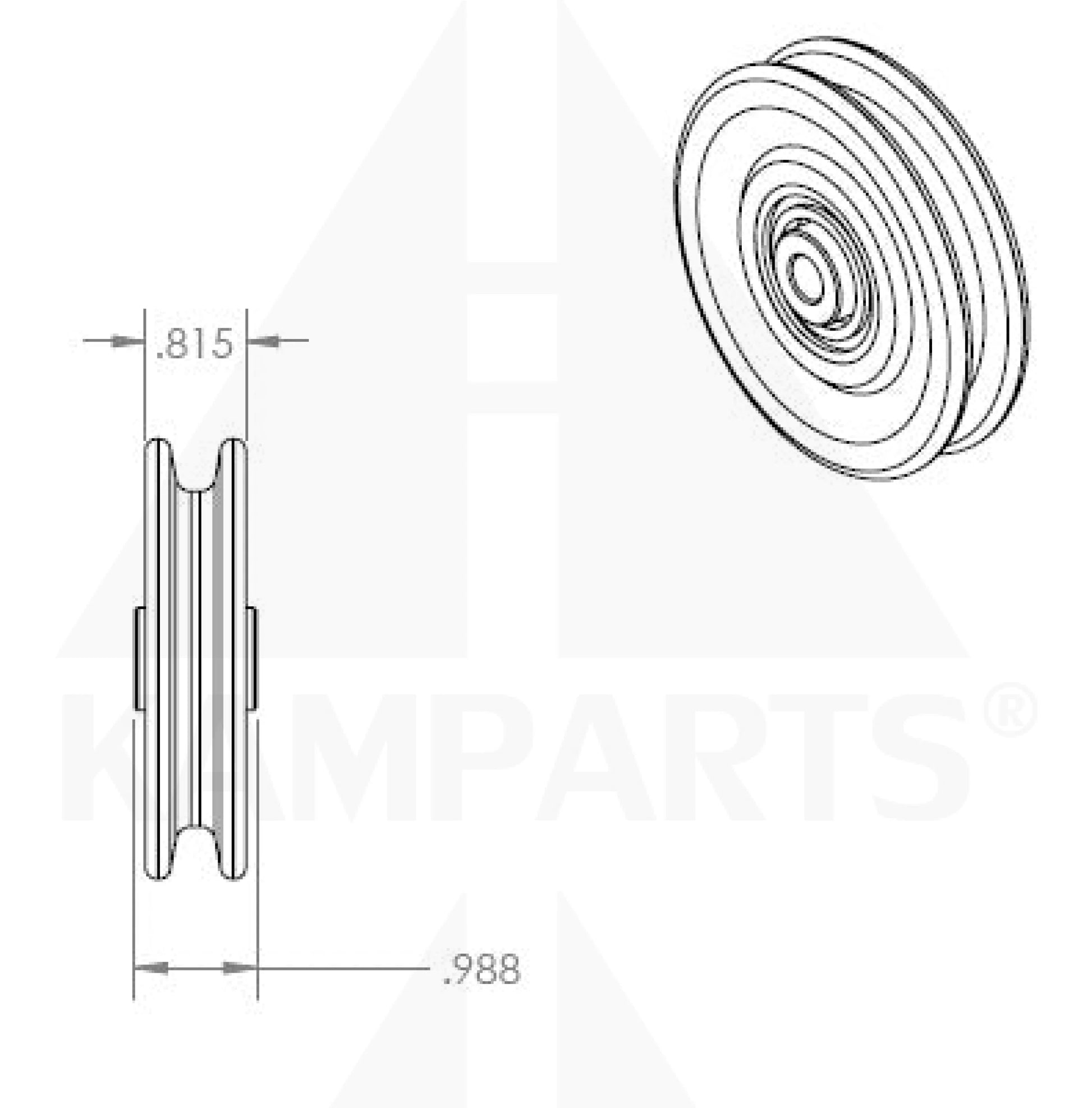 Pulley – Aluminum 3.5 inch – 3/8” Bore 1 inch Hub Parts & Components