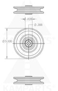 Pulley – Aluminum 3.5 inch – 3/8” Bore 1 inch Hub Parts & Components