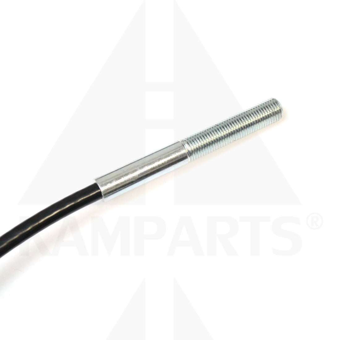 Ready Made Black Cable - 15 Feet - 1/8’’ Coated to 3/16’’ with 3/8”-24 X 3’’ Threaded Stud Cable-Chain-Belting