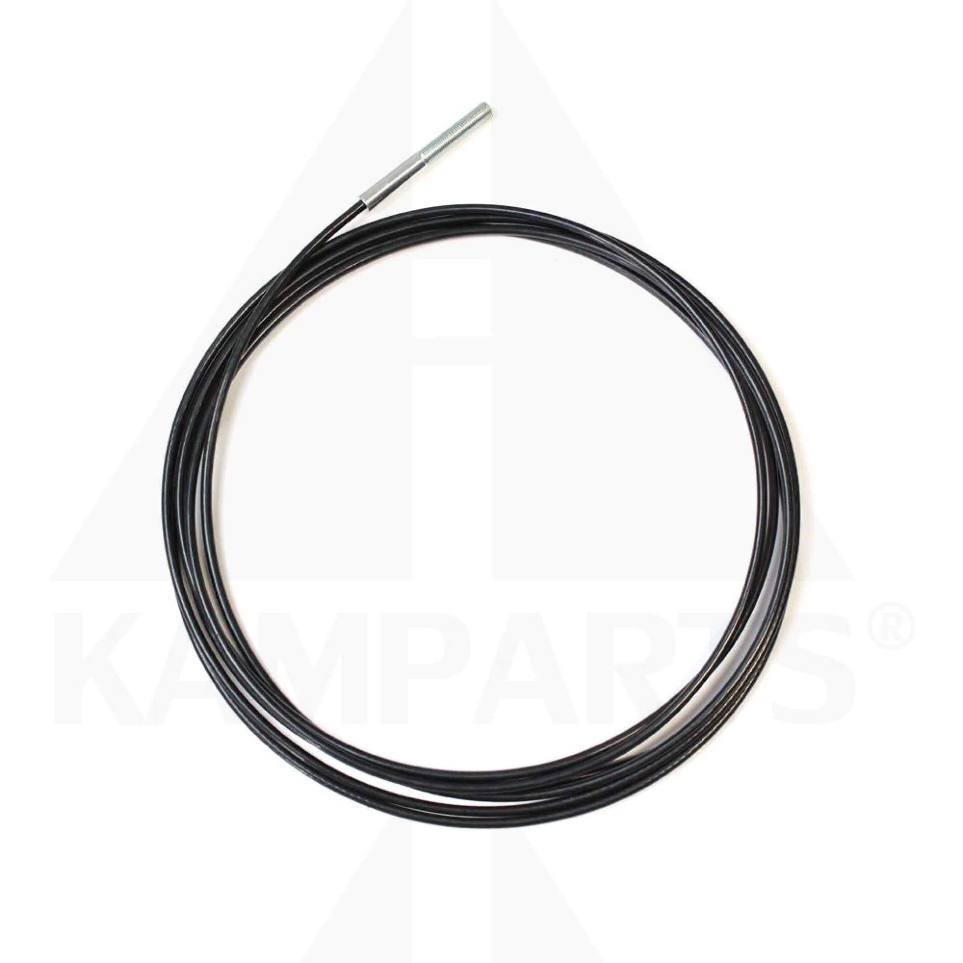 Ready Made Black Cable - 15 Feet - 1/8’’ Coated to 3/16’’ with 3/8”-24 X 3’’ Threaded Stud Cable-Chain-Belting