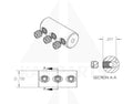 Retainer w/ 3 Set Screws - 3/16’’ Cable Cable-Chain-Belting