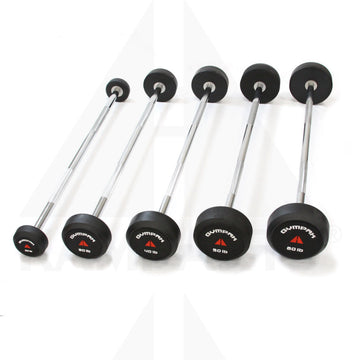 Rubber Barbells - 20-60 LB Set - Straight Handle Functional Training (NEW)