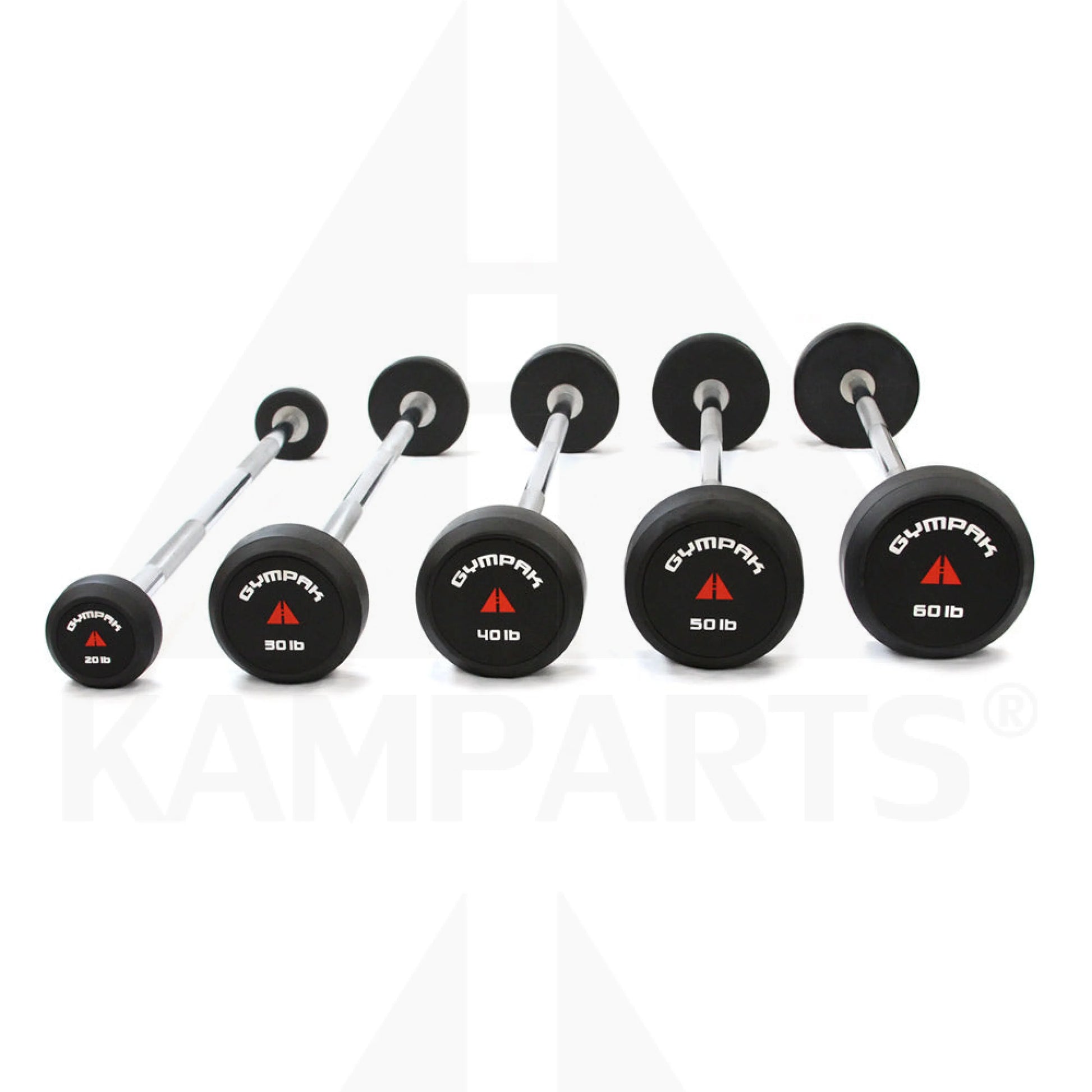 Rubber Barbells - 20-60 LB Set - Straight Handle Functional Training (NEW)