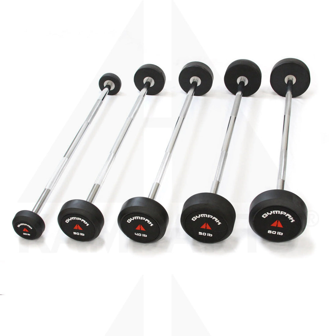 Rubber Barbells - 70-110 LB Set - Straight Handle Functional Training (NEW)