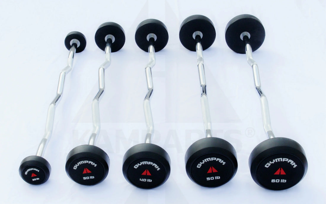 Rubber Barbells -Curl Handle Set -20-60 LB Set Functional Training (NEW)