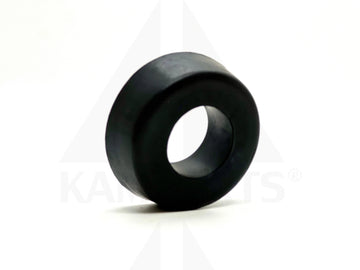 Black rubber washer on a white background