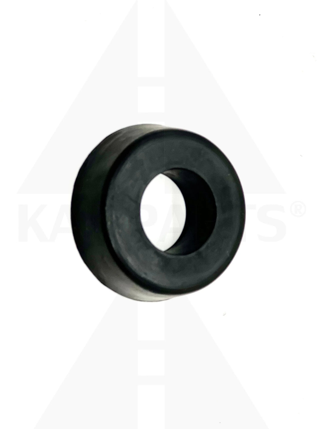 Black rubber washer on a white background