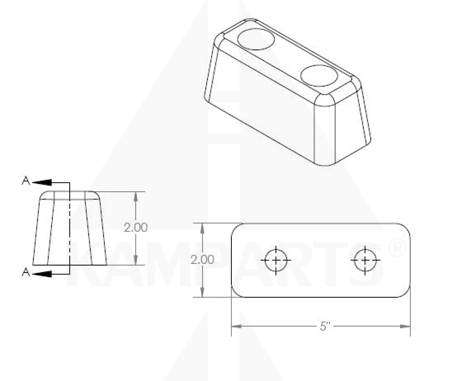 Rubber Bumper - 2” x 5” Parts & Components