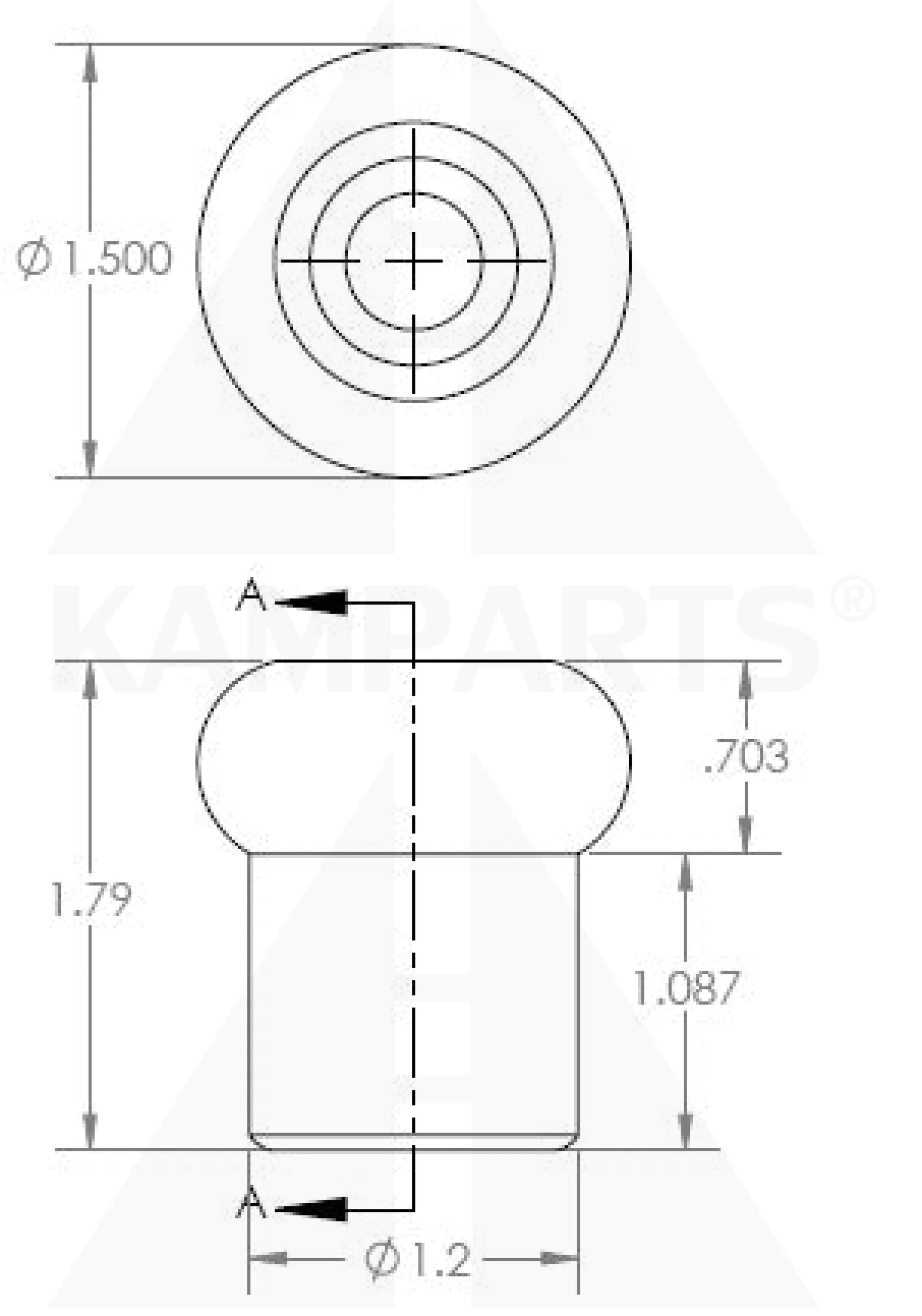 Rubber Bumper Cover -1’’ ROUND RUBBER CUSH-COVER. Parts & Components