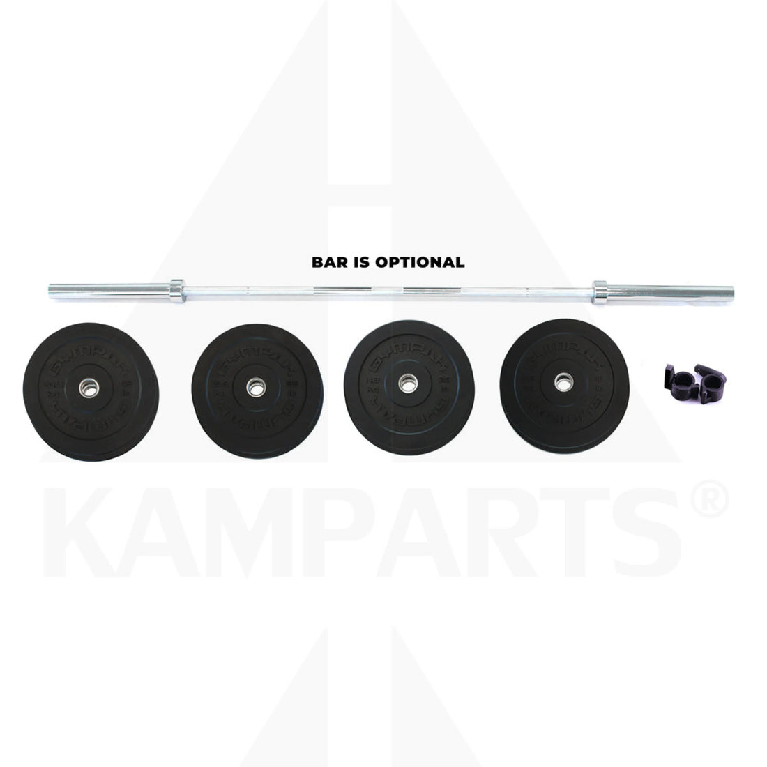Rubber Bumper Plate Olympic Set 2’’ - 230 LB B1000PB - 7 Ft - 20KG ~ 45 LBs, 2 Toned – Black Oxide Handle, Brass