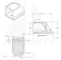 Rubber End Cover - 2”x2” (EACH) Parts & Components
