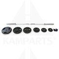 Rubber Grip Plate 2’’ Olympic Set - 300 LB OC86 - 7 Ft - 20kg ~ 45 lbs, Chrome finish, 500 lb weight Capacity, 31 mm