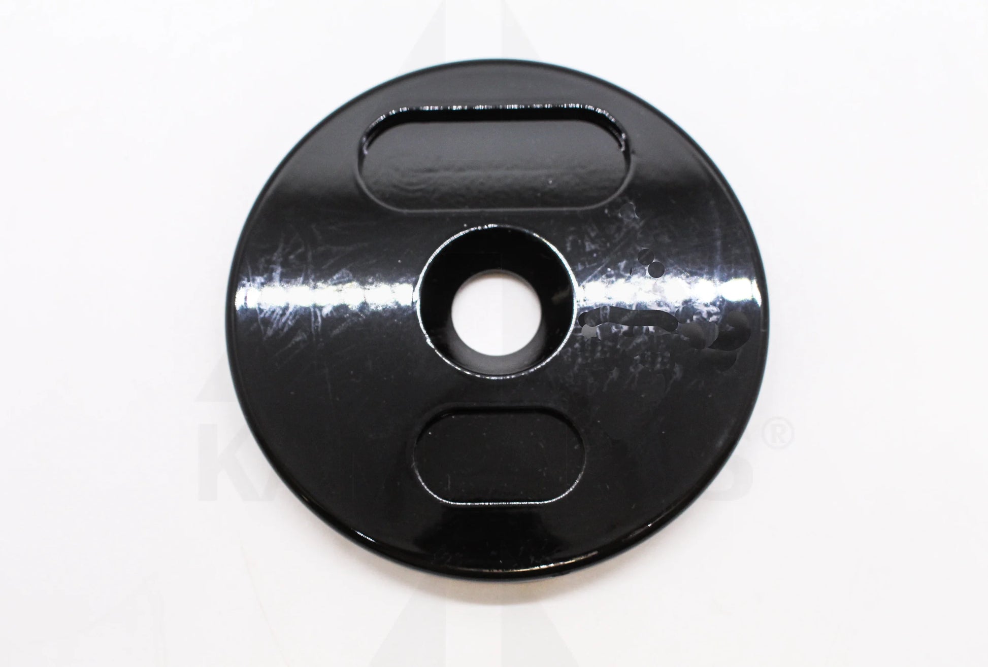 Solid Steel Black End Plate - 1.25 LB. 2 slots Bars Weights & Benches
