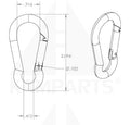 Stainless Heavy Duty Snap Hook - 8mm Parts & Components
