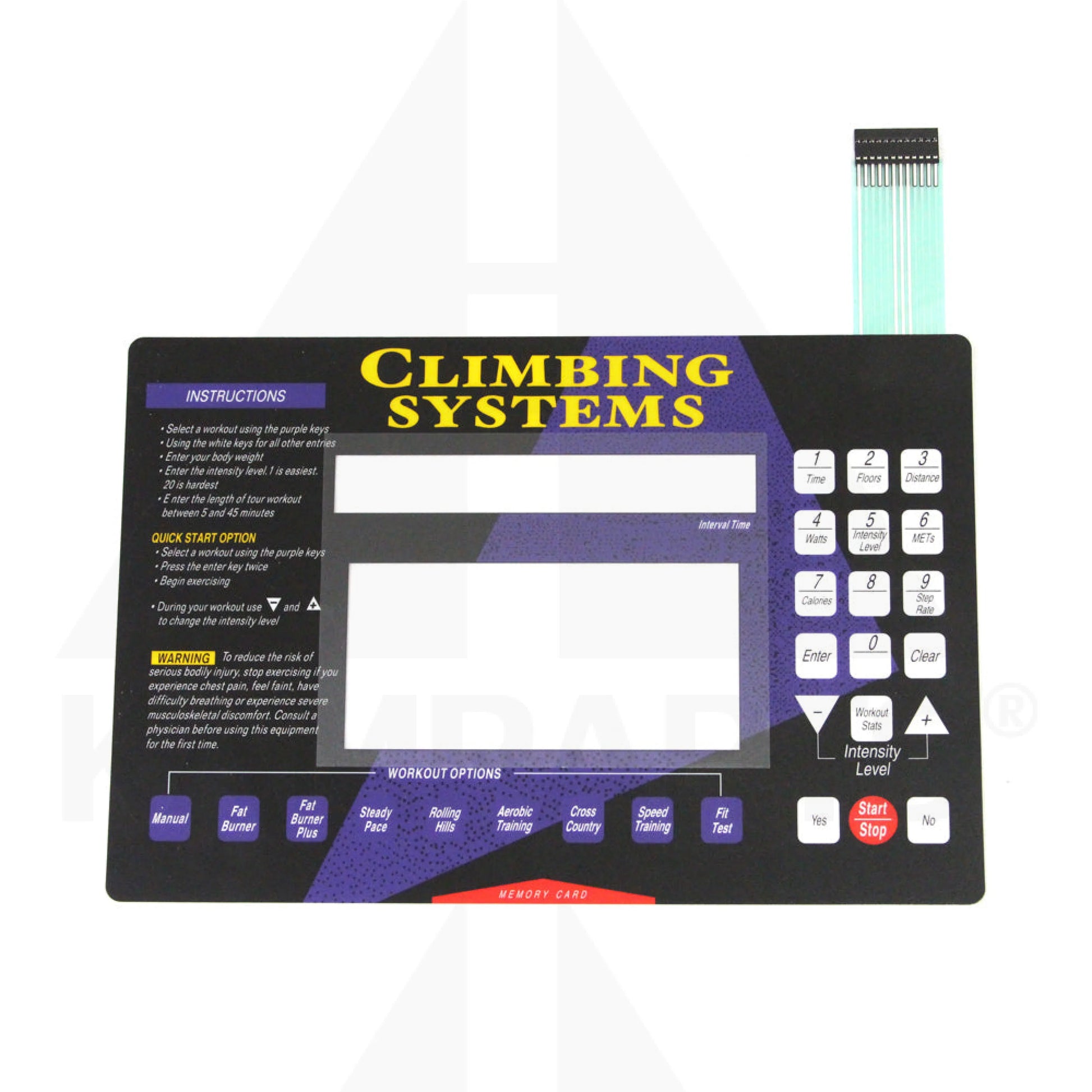 Stairmaster 4400PT /4400CL / 7000PT Overlay/Keypad Stepper-Climber Parts