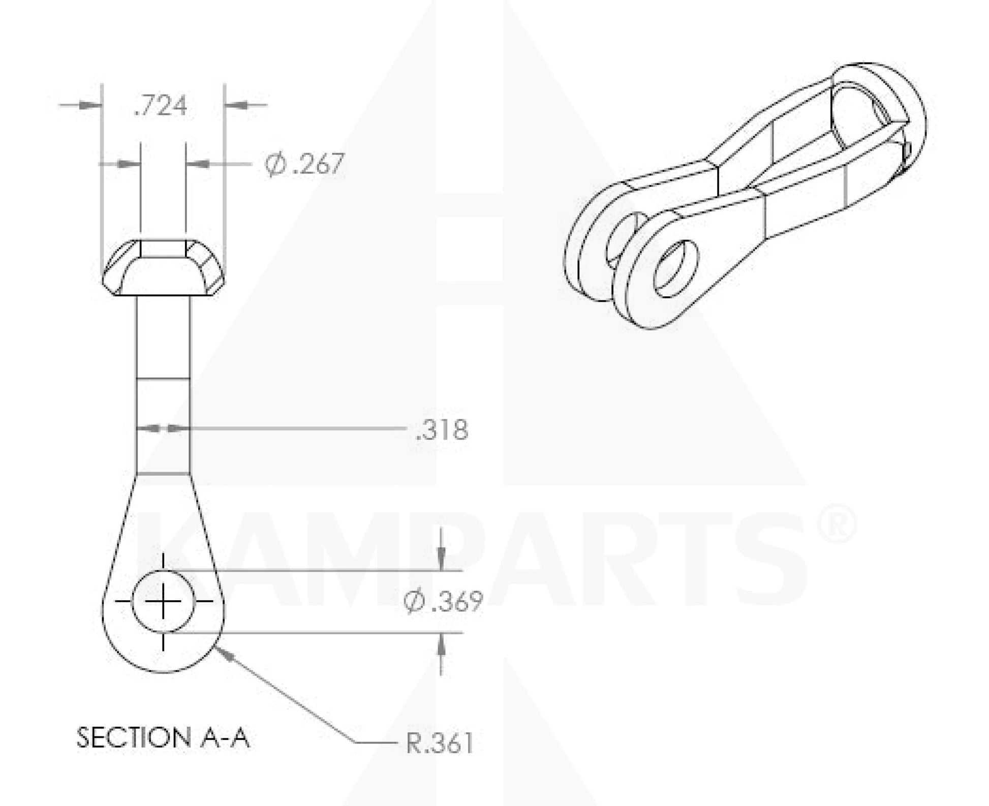 Strap Fork – Stainless Steel 304- 1/4’’ I.D. x L 65 mm Cable-Chain-Belting