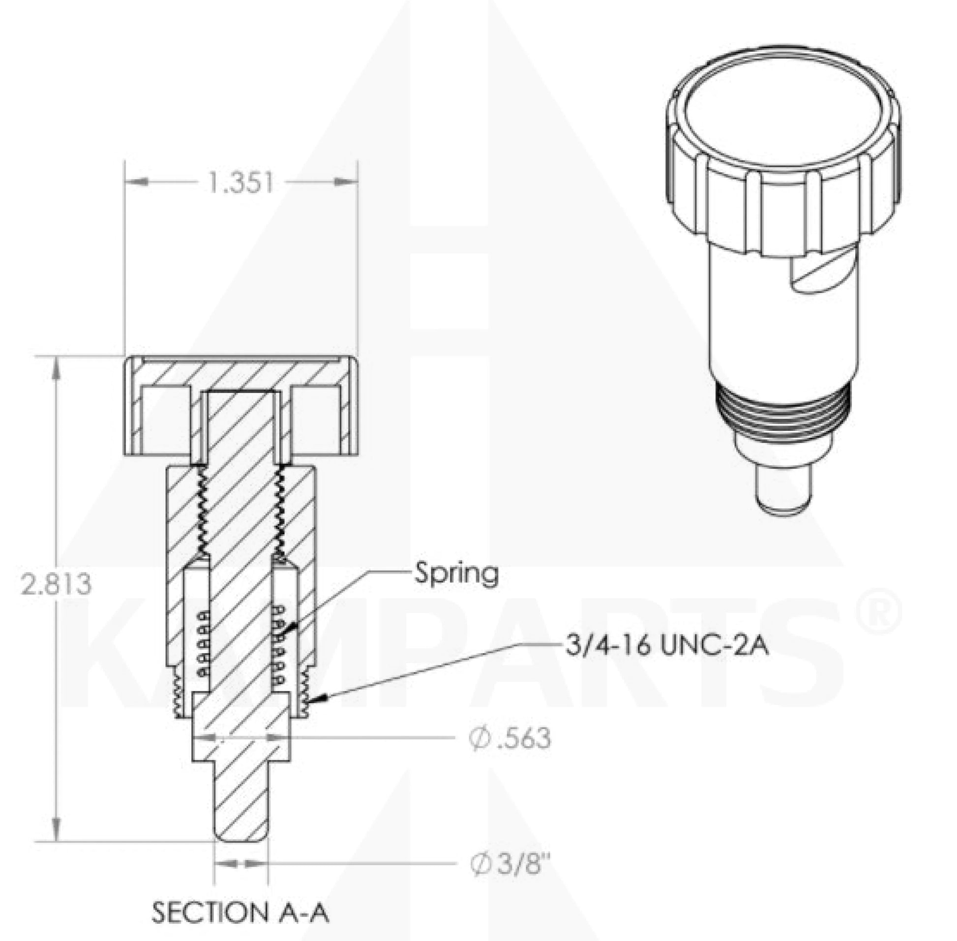 Turn & Release Pop Pin - 3/8” with Nut Parts & Components