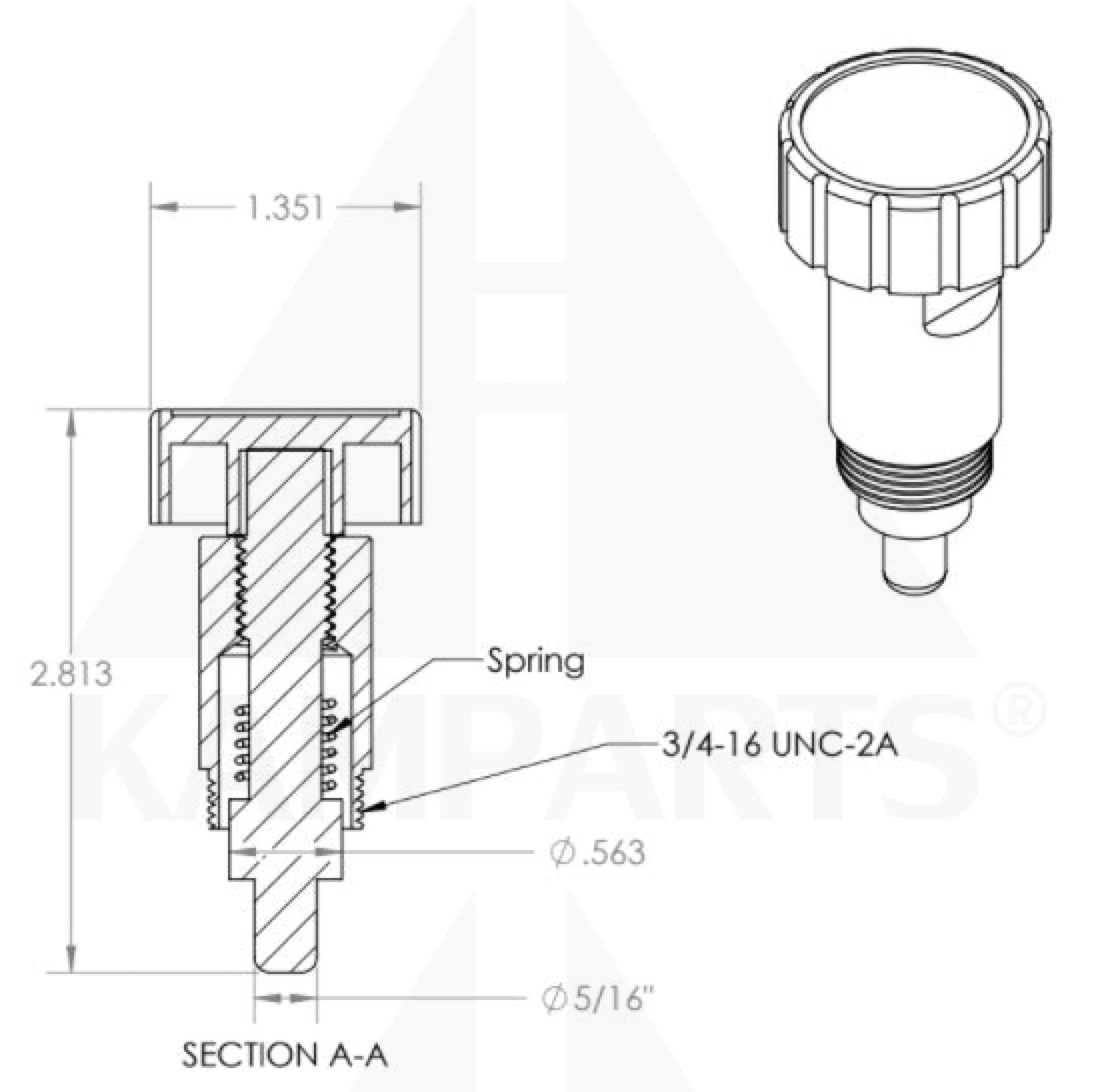 Turn & Release Pop Pin - 5/16” with Nut Parts & Components