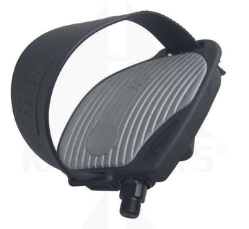 TWO-TONE Pedal with Adjustable Straps - 1/2”. Pair ** WHILE SUPPLY LAST** Bike Parts