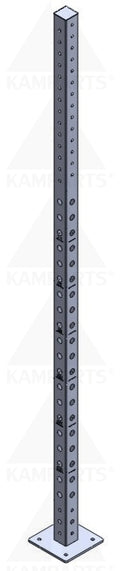 Upright Steel Post 3 x 3 - 11 Gauge - 9’ with Machined 1’’ Holes - Top Cover Powder Coated Functional Training (NEW)