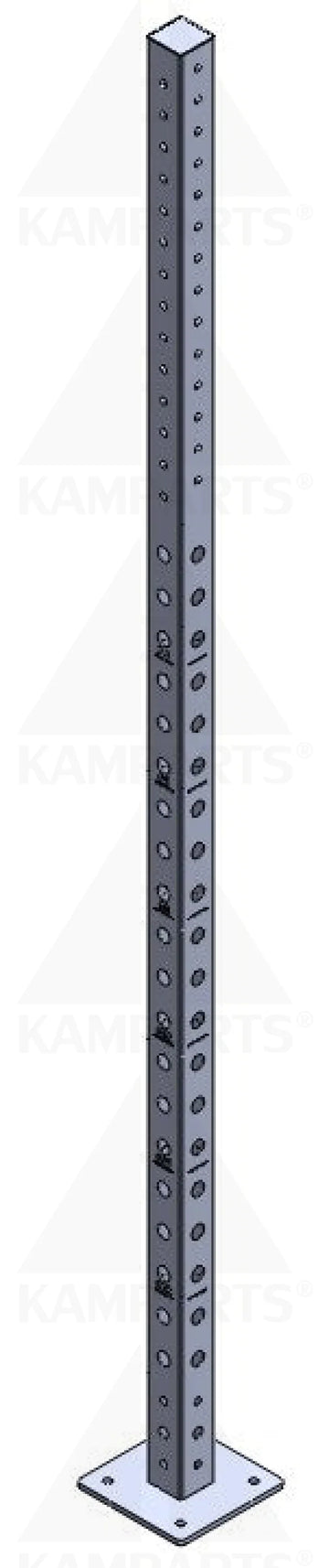 Upright Steel Post 3 x 3 - 11 Gauge - 9’ with Machined 1’’ Holes - Top Cover Powder Coated Functional Training (NEW)