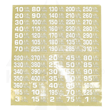 White Number Sticker. Clear Back Ground. LB/Kg (new) Parts & Components