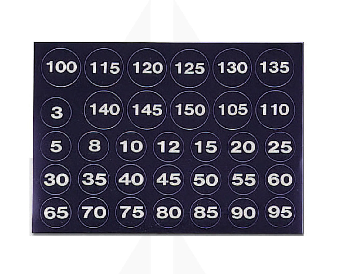 White Numbers. Black Background Parts & Components