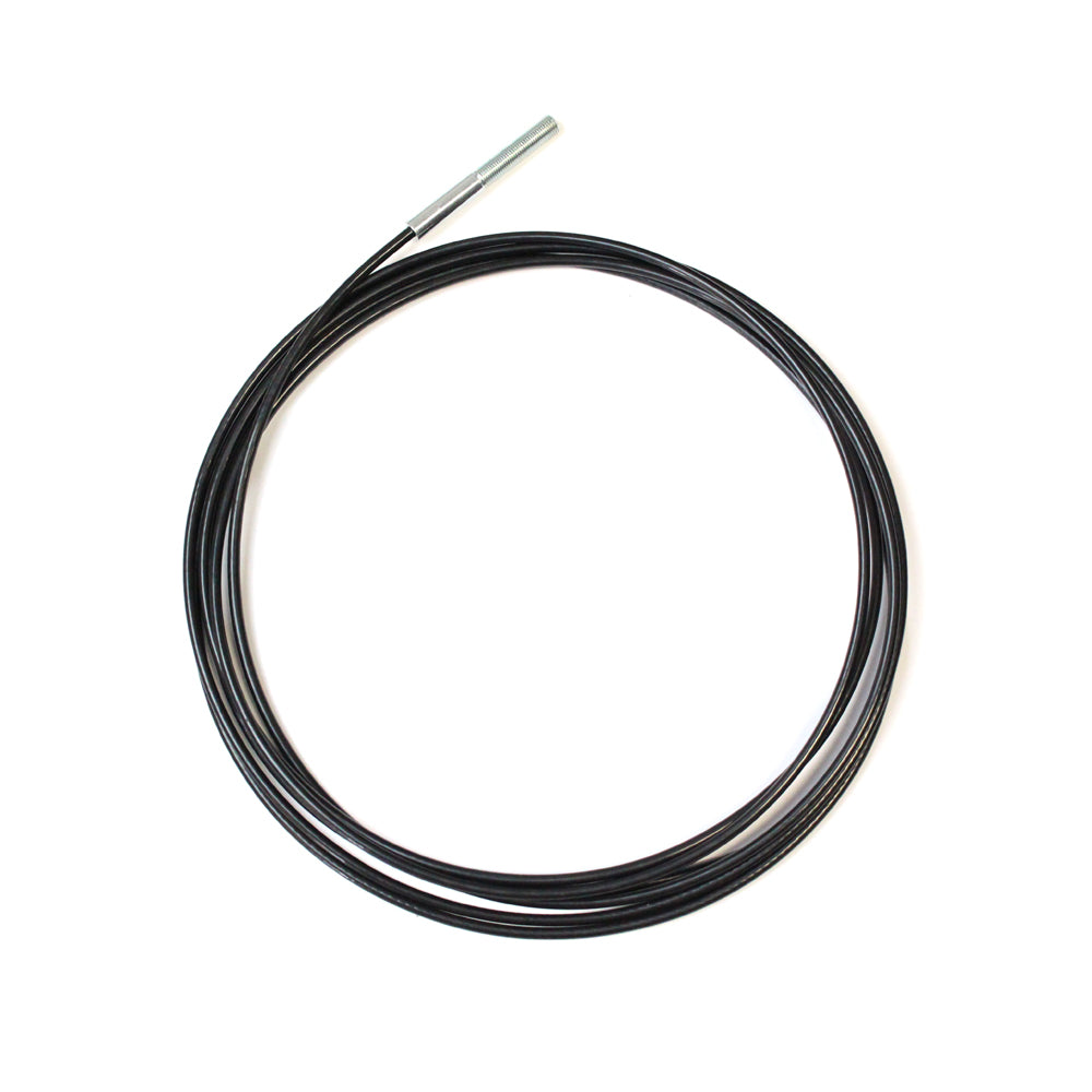 Ready Made Black Cable - 15 Feet - 1/8" Coated to 3/16" with 3/8”-24 X 3" Threaded Stud