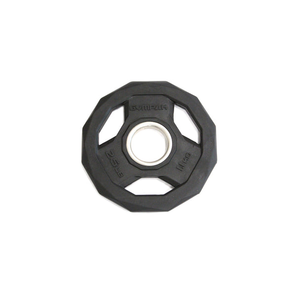 Black Rubberized 2" Olympic Grip Plate - 2.5 LB