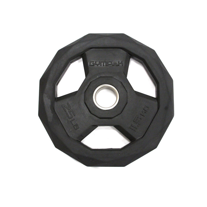 Black Rubberized 2" Olympic Grip Plate - 25 LB