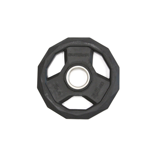 Black Rubberized 2" Olympic Grip Plate - 5 LB