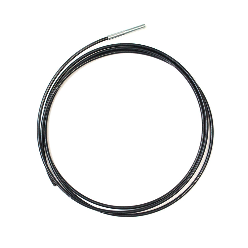 Ready Made Black Cable - 10 Feet - 3/16" Coated to 1/4" with 3/8”-24 X 3" Threaded Stud